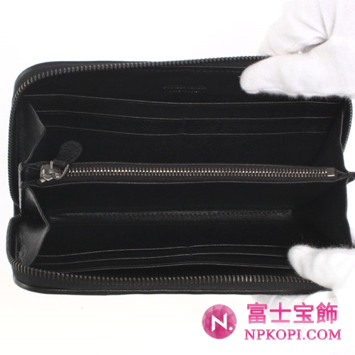 ボッテガヴェネタ カーフレザー 長財布 ブラック 114076V03211000 